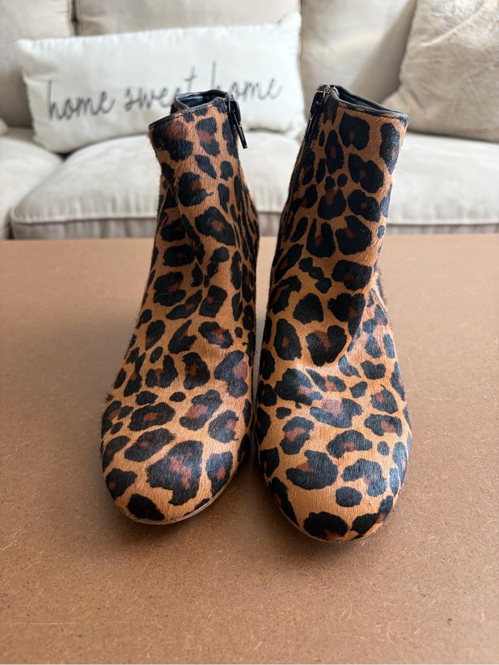 Leopard Print Ankle Boots - Women